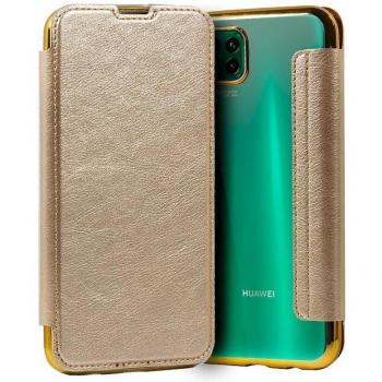 Capa de Couro Huawei P40 Lite Dourada