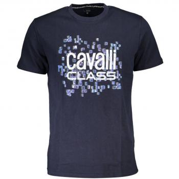 Cavalli Class T-Shirt mit Logo Blau Größe L