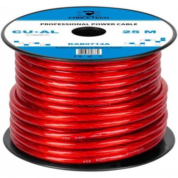 Červený auto kabel 8Ga 25m OD6,7mm Cabletech KAB0714A