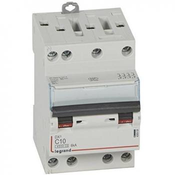 Legrand 406908 Disjoncteur Tétrapolaire 400V 10A 6kA Courbe C 3 Modules