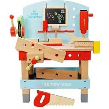 Child-Size Wooden Tool Bench with Tools for Imaginative Role Play