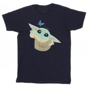 Cazador Galáctico: Camiseta Masculina Mandaloriano XL Blanco con Mariposas