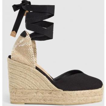 Alpargatas de esparto con cuña para mujer Castañer Chiara/8ED/001 Negro