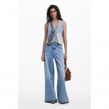 Blu Patchwork Gilet Desigual Donna M