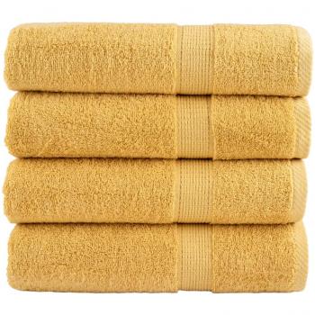 VidaXL Toallas de ducha SOLUND 4 unidades dorado 70x140 cm 600 gsm