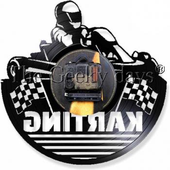 Sportliche Wanddekoration Go-Kart Uhr