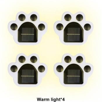Luz Exterior LED Solar con Sensor, Diseño de Huellas de Gato