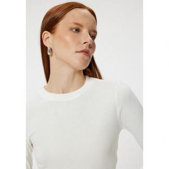 Koton Viskose-Crop-Body für Damen mit langen Ärmeln