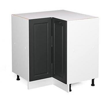 Eckunterschrank R-Line, Anthrazit Landhaus, 75.6 cm ohne Arbeitsplatte