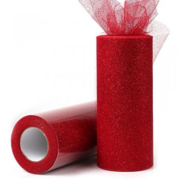 Shimmering Tulle Fabric Roll for Table Decor 15cm x 25 Yards
