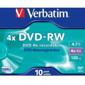 Verbatim 43486: Disco DVD‑RW 4,7 GB 4X Pack de 10 Unidades