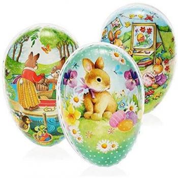 Com-four® 3X Bunte Fülleier für Ostern
