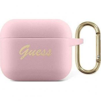 Guess Gua3Sssi Pink AirPods 3 Silicone Cover (Script)
