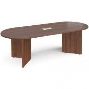 Dams MTO Arrowhead Leg Radial End Boardroom Table 2400mm X 1000mm with Central