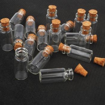 Clear Cork Mini Glass Bottles