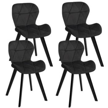 Set di Sedie Robine Nera Velvet