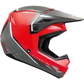 Fly Racing MotoCross Medium Gris y Rojo Casco