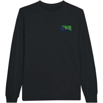 T‑shirt a maniche lunghe Pixelforma Island Holiday Flag – 100% cotton, nero