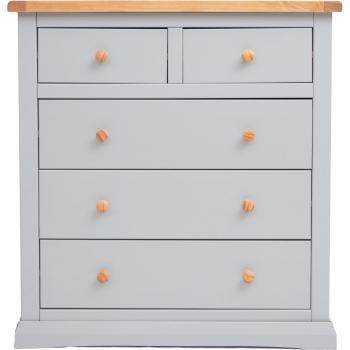 Loreo Grey Wood 2 Over 3 Drawer Chest