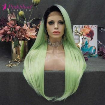 Peluca Verde de Fibra de Alta Temperatura PINKSHOW