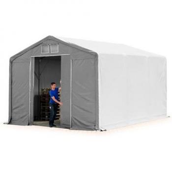 TOOLPORT 6x6m Gartenpavillon, graue PVC-Hülle, statisch geprüft