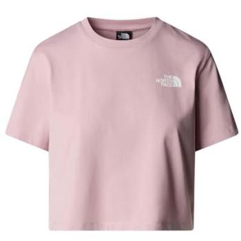 North Face Kvinnlig Croppad T-shirt Metallisk Rosa
