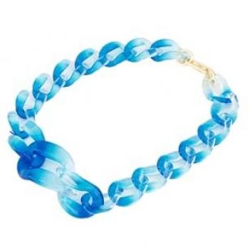 Ulla Popken Statement-Kette für Damen in großen Größen, blau