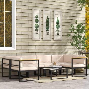 Cream White Outdoor Furniture Cushion Pads for Garden Seating