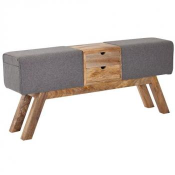 Design Turnbock Sitzbank Grau 120x56x30 cm
