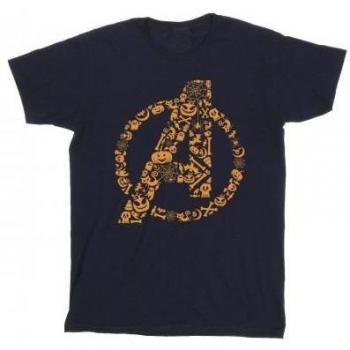 T-shirt cotone grigia con logo Avengers Halloween per bambine