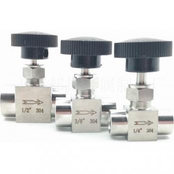 304 Stainless Steel BSP Equal Female Thread Flow Control Valve