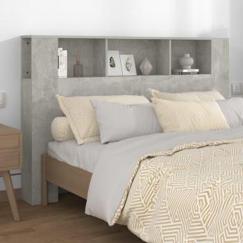 Mueble cabecero gris hormigón 160x18,5x104,5 cm Vidaxl