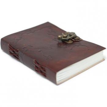 Leather World Map Sketchbook (7x5)