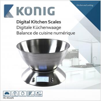 HC-KS32N Bilancia cucina elettronica König 32 kg