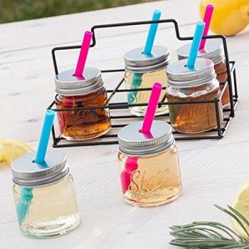 Bicchieri Liquore con Coperchi e Cannucce