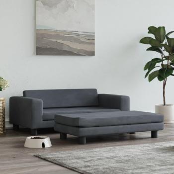 Lettino per Cani Grigio Scuro 100x50x30 cm Velluto cod mxl 71209
