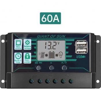 2 USB Port LCD PWM Solar Charge Controller