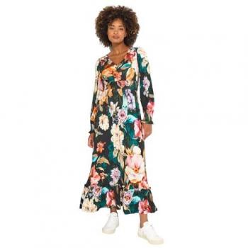 Robe Longue Noire à Motifs Floraux Joe Browns