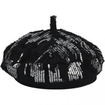 Adjustable Sequin Painter Cap for Women
