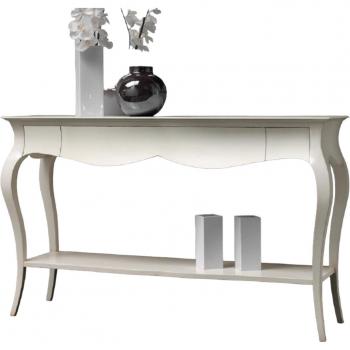 Consolle Rustica 3 Cassetti in Legno Massello Bianco L.165 P.46 H.100