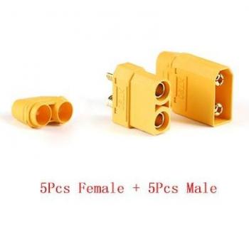 Ensemble Connecteurs XT90 – Plaqué Or, 4,5 mm M/F, 10 Paires