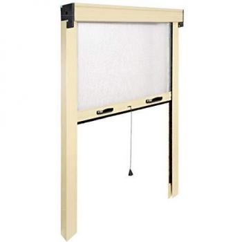 Grille anti-moustiques enroulante verticale 140 cm x 170 cm – Ivoire (RAL 1013)