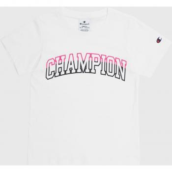 T-shirt Bambina Bianco Sporco Cotone con Logo College