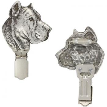 Cane Delle Canarie – spilla con porta numero, distintivo argentato