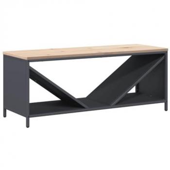 VidaXL Anthracite Firewood Rack with Wooden Surface
