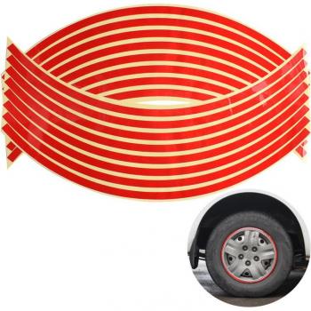 16Pcs Motorcycle and Car 18inch Reflective Rim Stripe Stickers