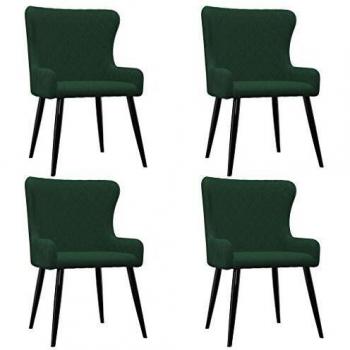 Grün Samt Esszimmerstuhl-Set, 4 Personen