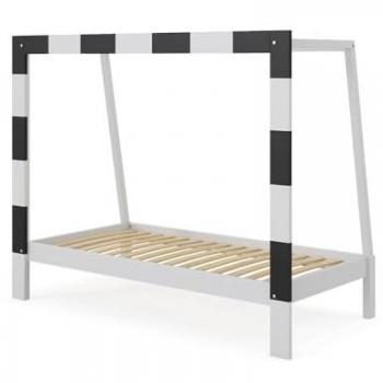 Letto per bambini a forma di porta da calcio, Bianco, Vitalispa, senza materasso