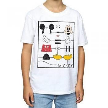 T‑shirt blanc Mickey Mouse construction, édition enfants