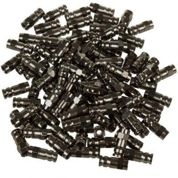 Pack de 100 connecteurs RG‑6 F Nickel Noir – Modèle MCTV‑916